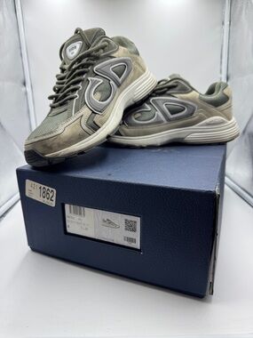 Christian Dior B30 Sneakers Gray Beige Mesh Size 45 Authentic